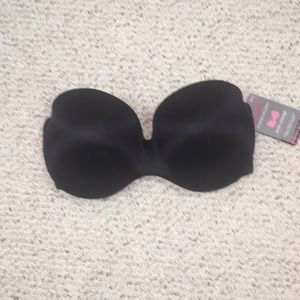 Maidenform black satin strapless bra
